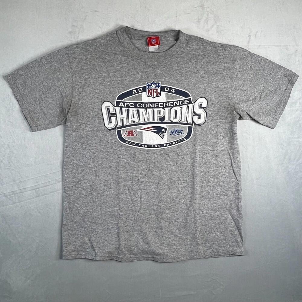 Vintage New England Patriots 2004 Champions T-Shirt Mens Large AFC Conference